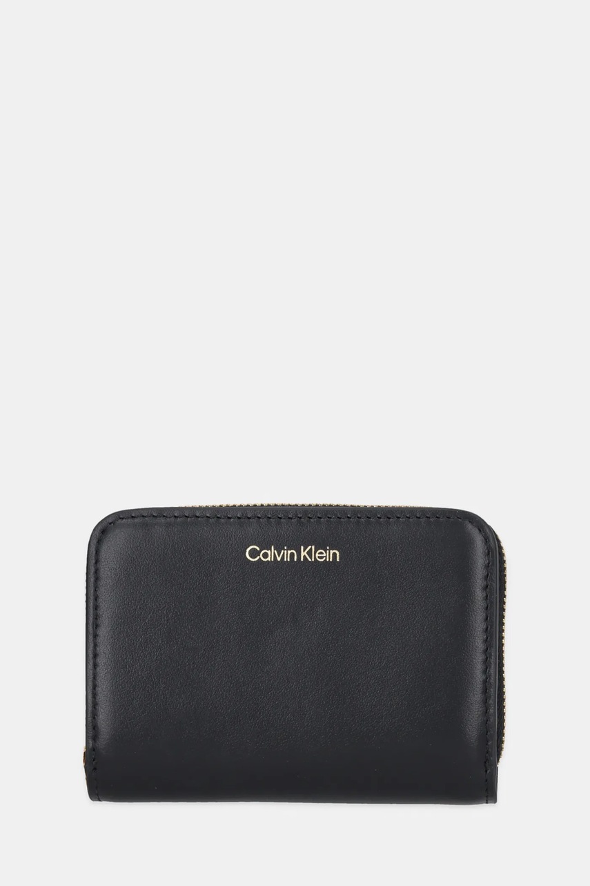 Levně Kožená peněženka Calvin Klein dámská, černá barva, LV04F1075G