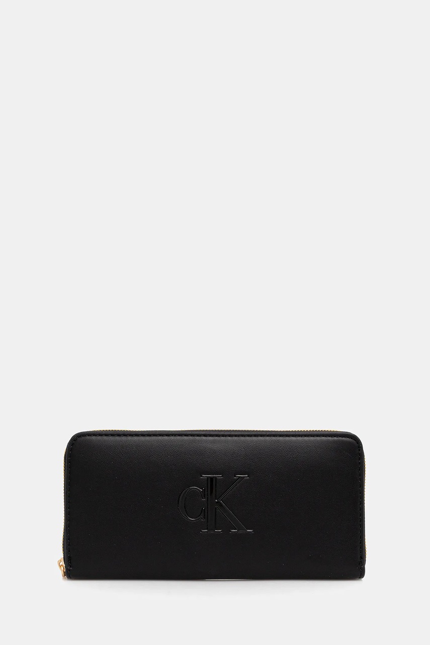 Levně Peněženka Calvin Klein dámská, černá barva, LV04F1077G