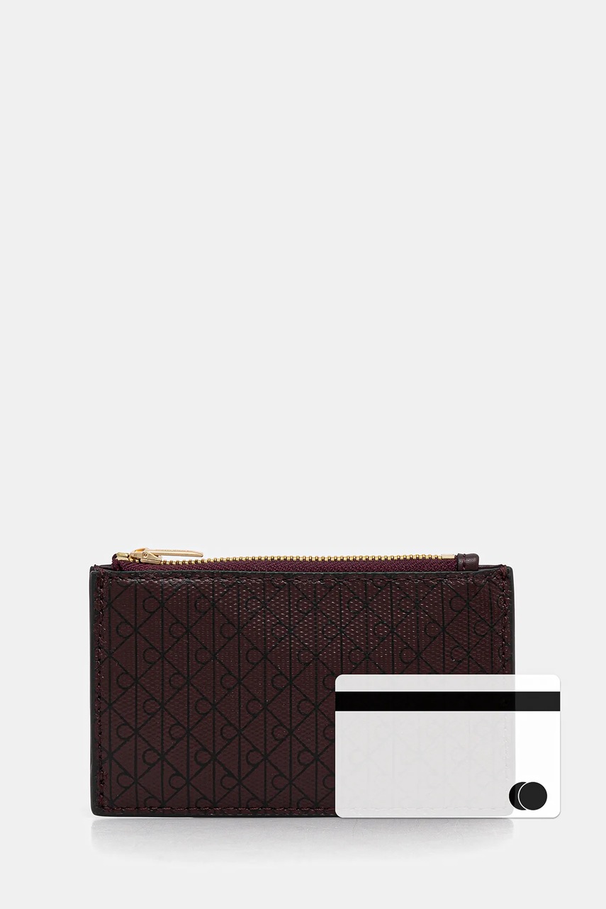 Πορτοφόλι Calvin Klein χρώμα: μπορντό, LV04F1084G φωτογραφία