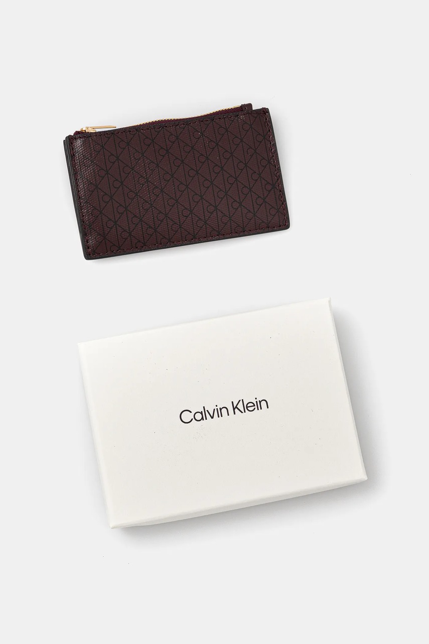 Πορτοφόλι Calvin Klein χρώμα: μπορντό, LV04F1084G φωτογραφία