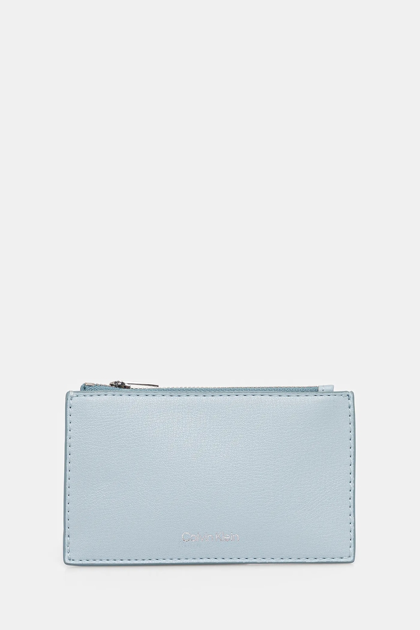 Levně Peněženka Calvin Klein dámská, modrá barva, LV04F1090G