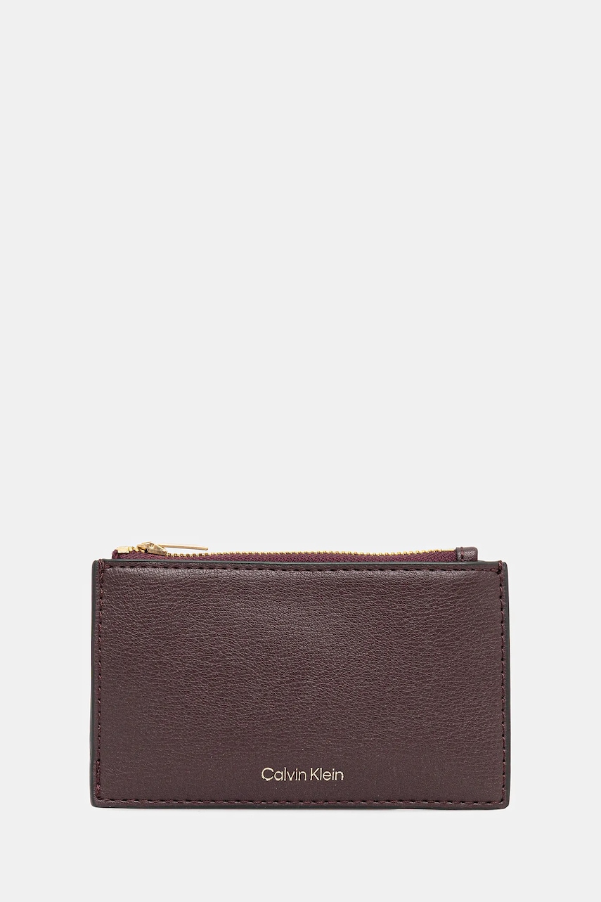 Levně Peněženka Calvin Klein dámská, fialová barva, LV04F1090G