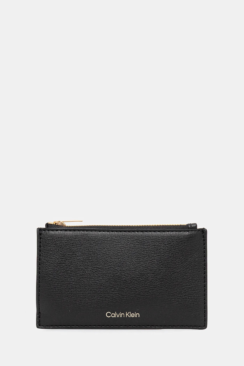 Levně Peněženka Calvin Klein dámská, černá barva, LV04F1090G