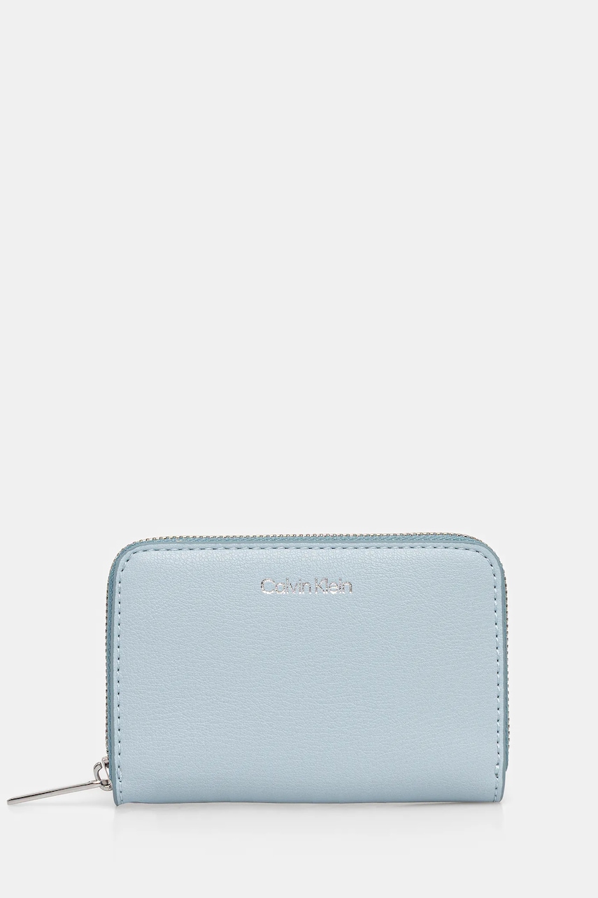 Levně Peněženka Calvin Klein dámská, modrá barva, LV04F1091G