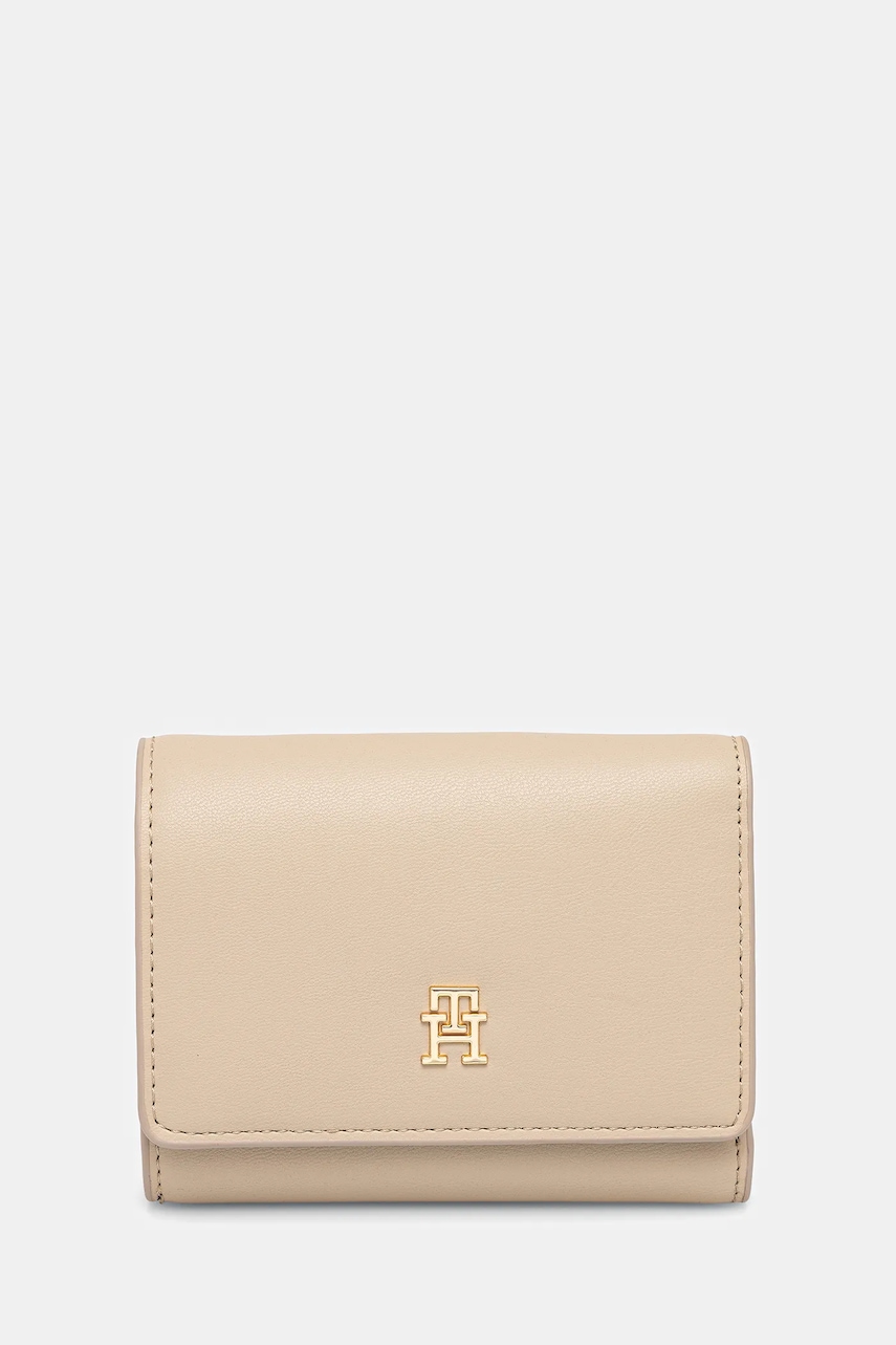 Levně Peněženka Tommy Hilfiger dámská, béžová barva, AW0AW17737