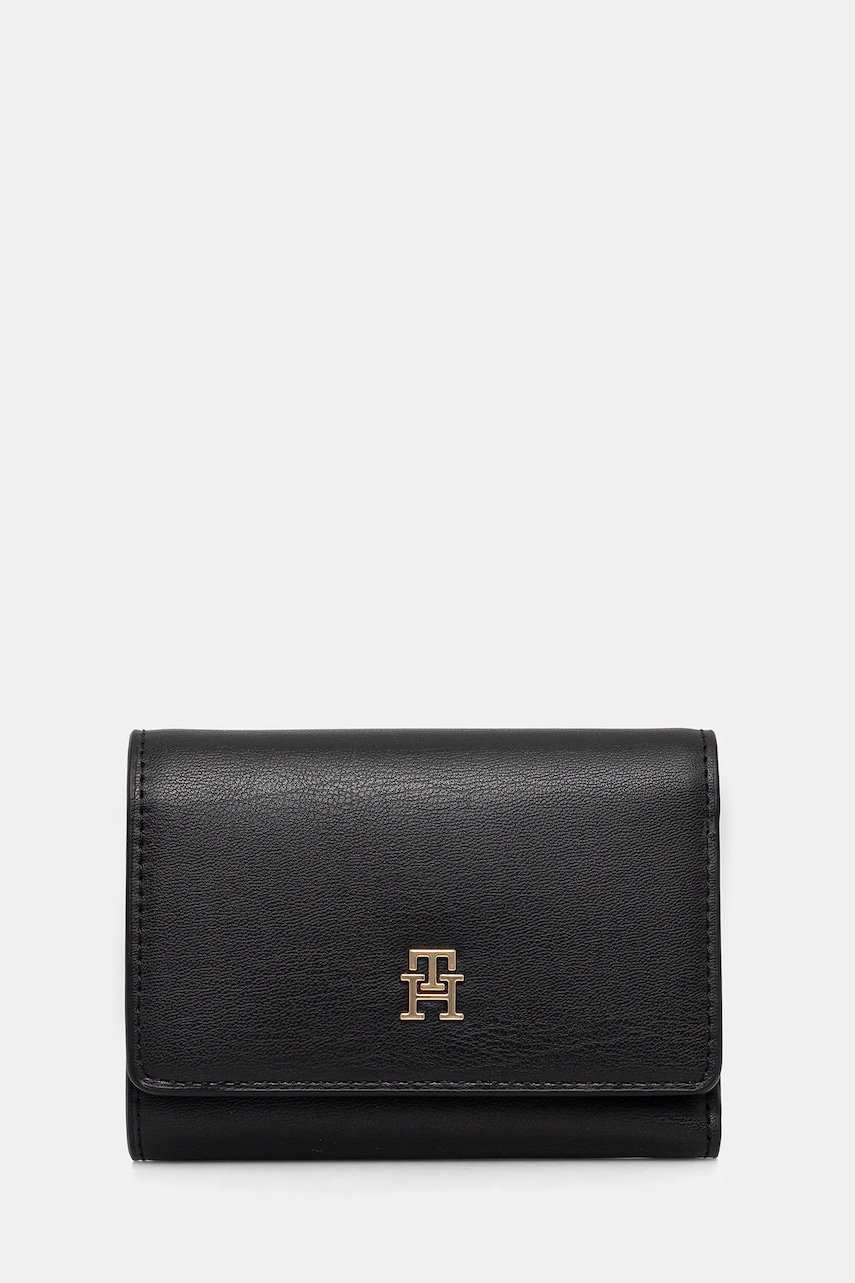 Levně Peněženka Tommy Hilfiger dámská, černá barva, AW0AW17737