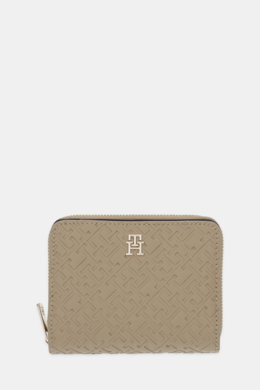 Levně Peněženka Tommy Hilfiger dámská, béžová barva, AW0AW17743