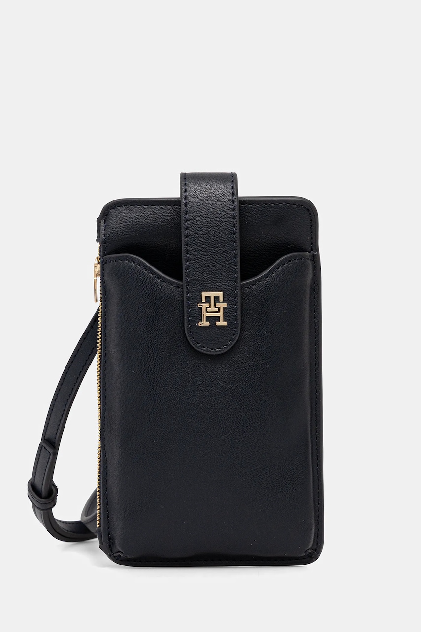 Levně Peněženka Tommy Hilfiger dámská, tmavomodrá barva, AW0AW17751