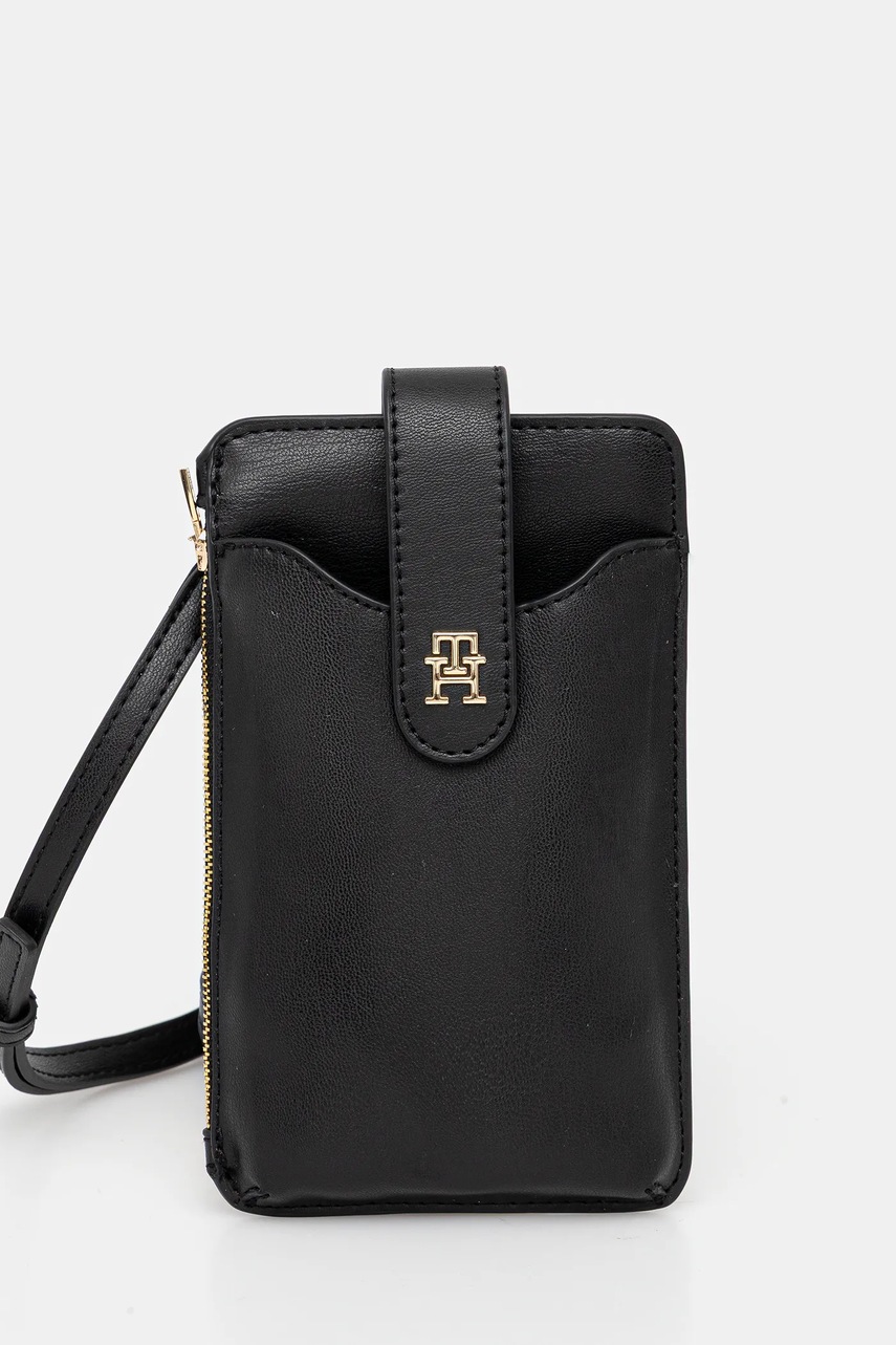 Levně Peněženka Tommy Hilfiger dámská, černá barva, AW0AW17751
