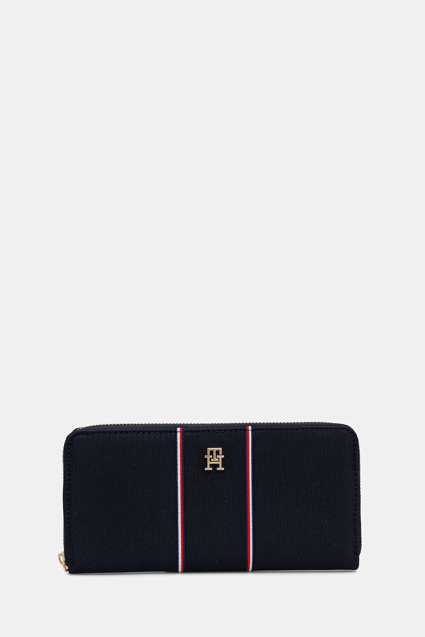 Levně Peněženka Tommy Hilfiger dámská, tmavomodrá barva, AW0AW17954