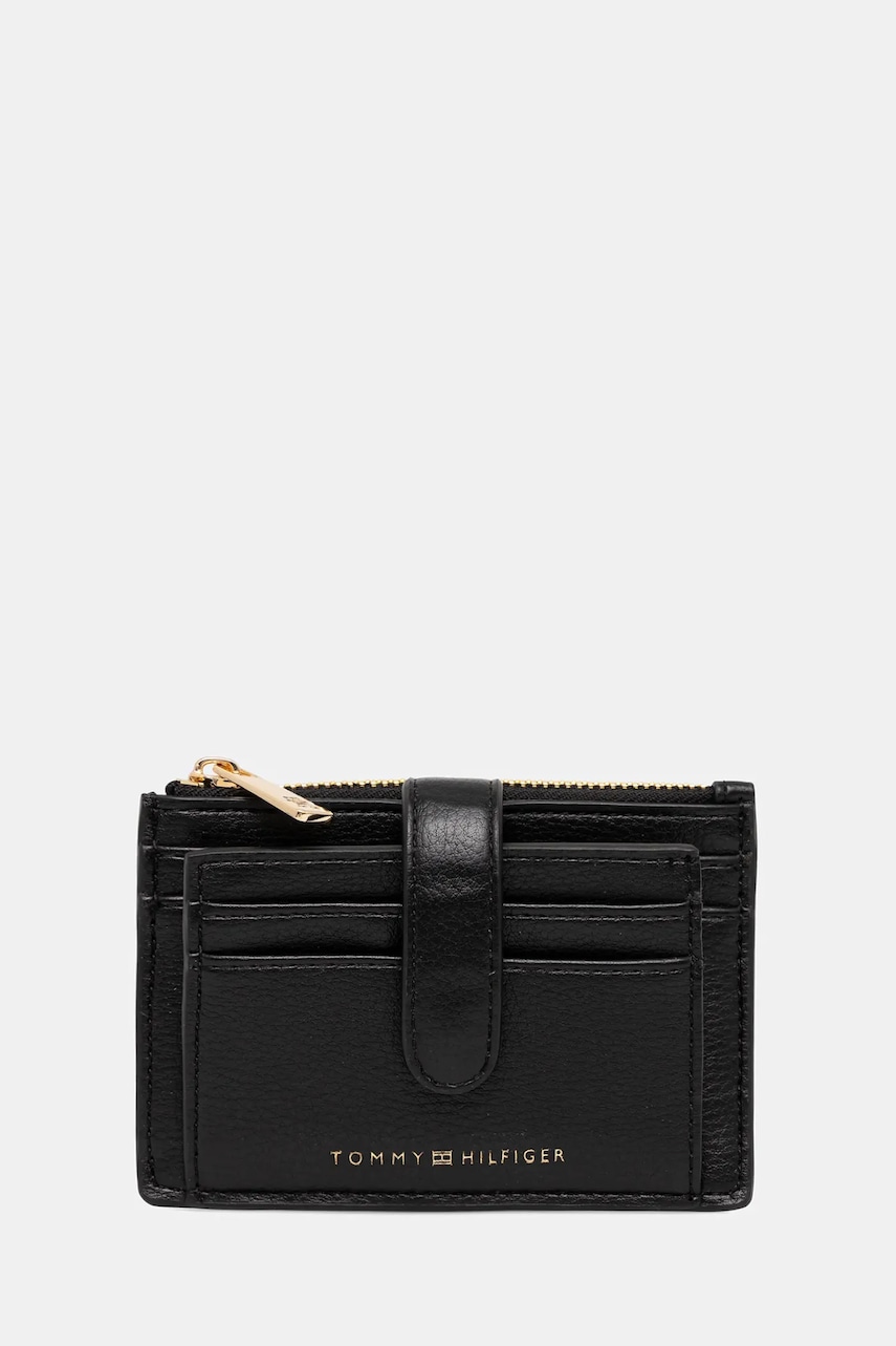 Levně Peněženka Tommy Hilfiger dámská, černá barva, AW0AW18027