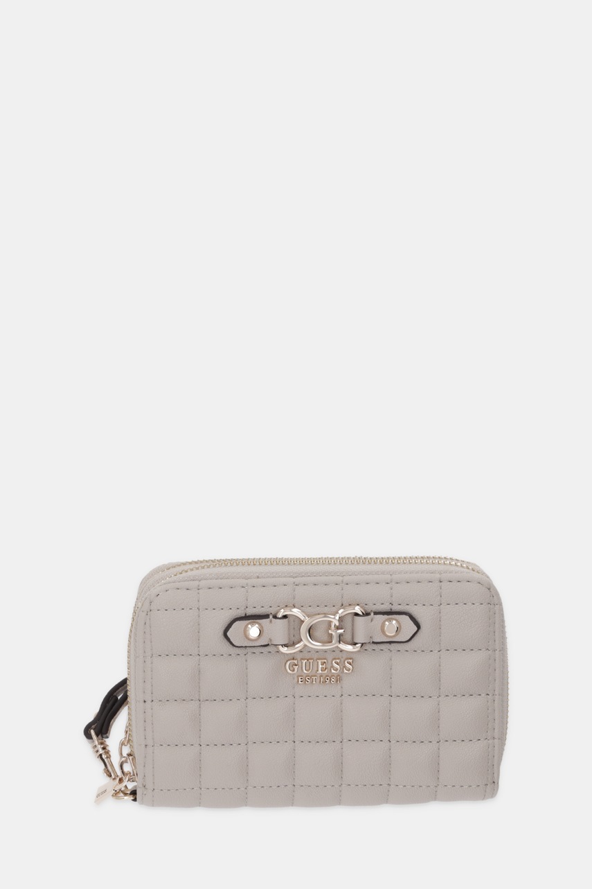 Levně Peněženka Guess NADIRA dámská, béžová barva, SWQG84 24164