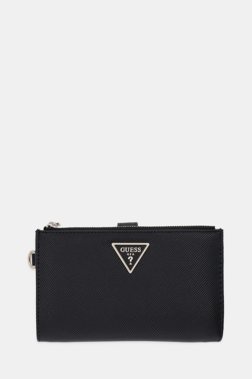 Levně Peněženka Guess LAUREL dámská, černá barva, SWZG74 59157