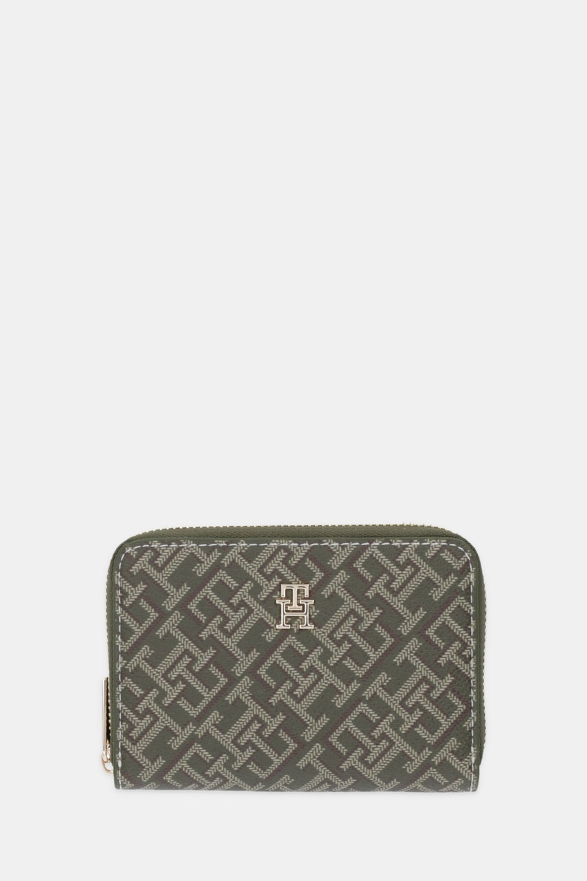 Levně Peněženka Tommy Hilfiger dámská, zelená barva, AW0AW17736