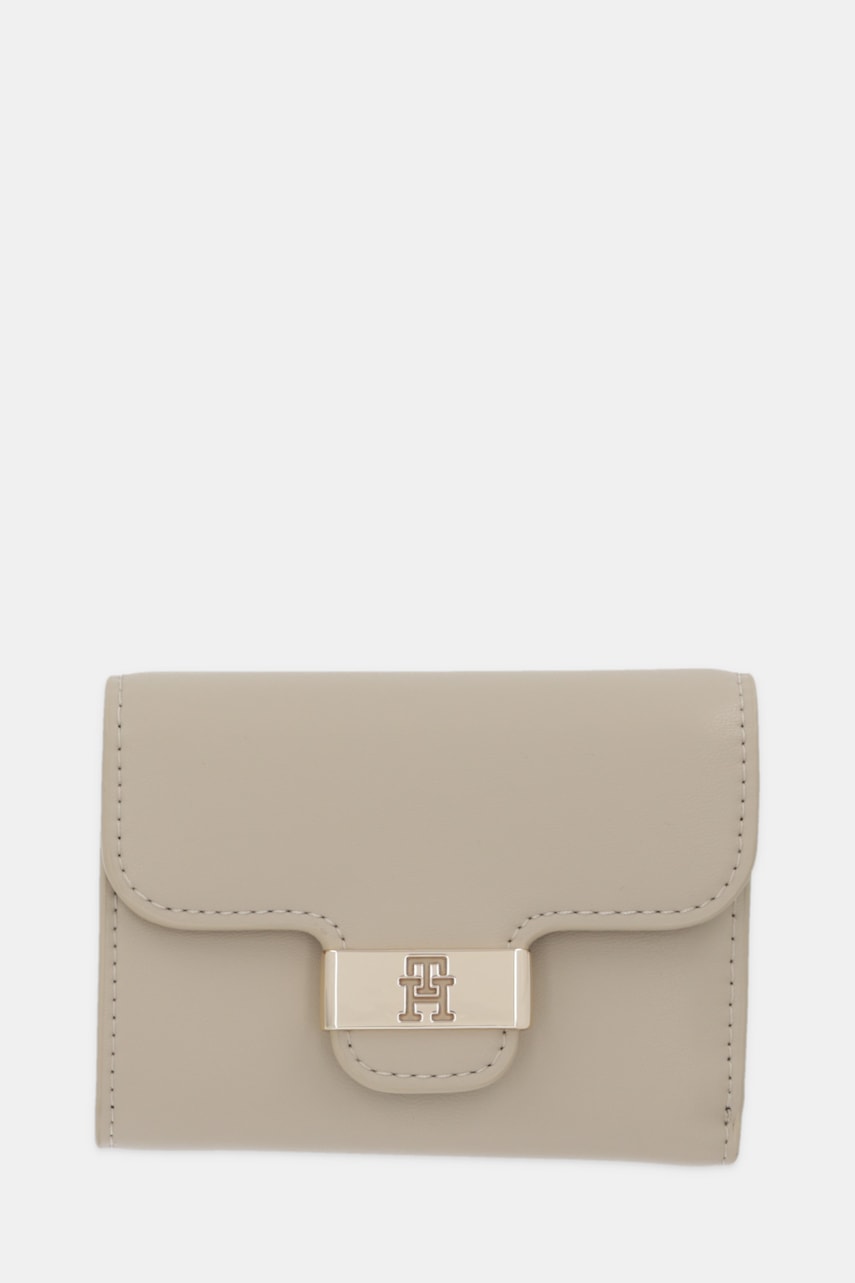 Levně Peněženka Tommy Hilfiger dámská, béžová barva, AW0AW18034