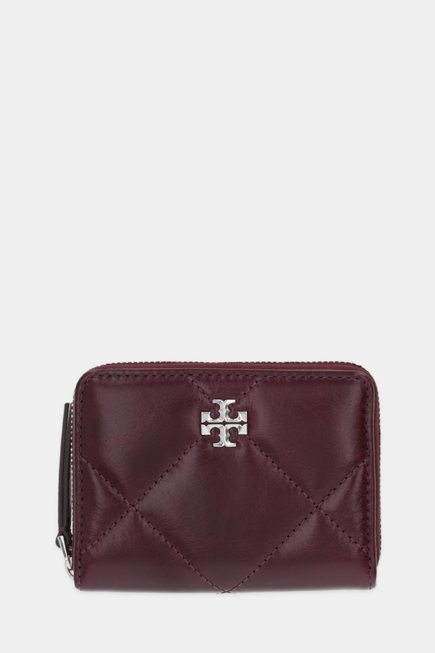 Tory Burch portofel de piele Kira Diamond Quilt culoarea bordo, 174397.500