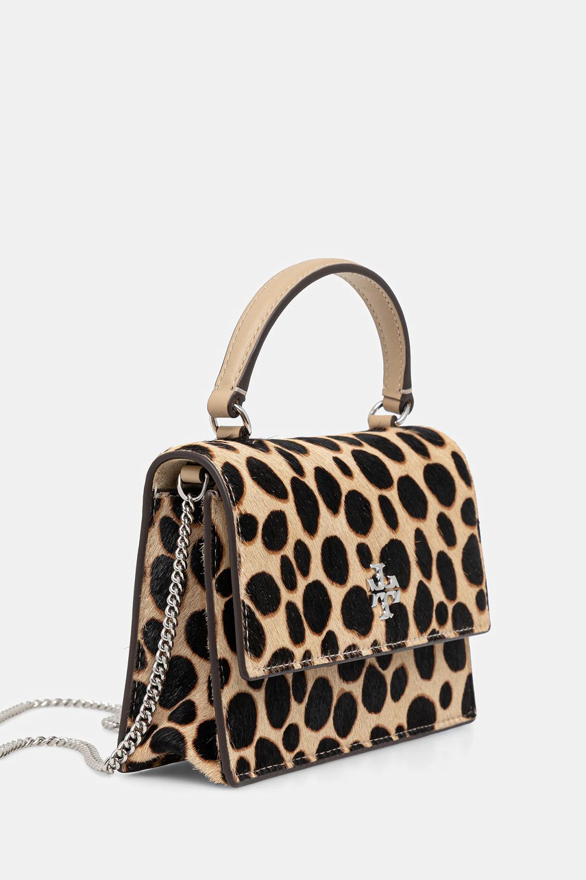 Кожаная сумочка Tory Burch Kira Haircalf Mini цвет бежевый 174399.250