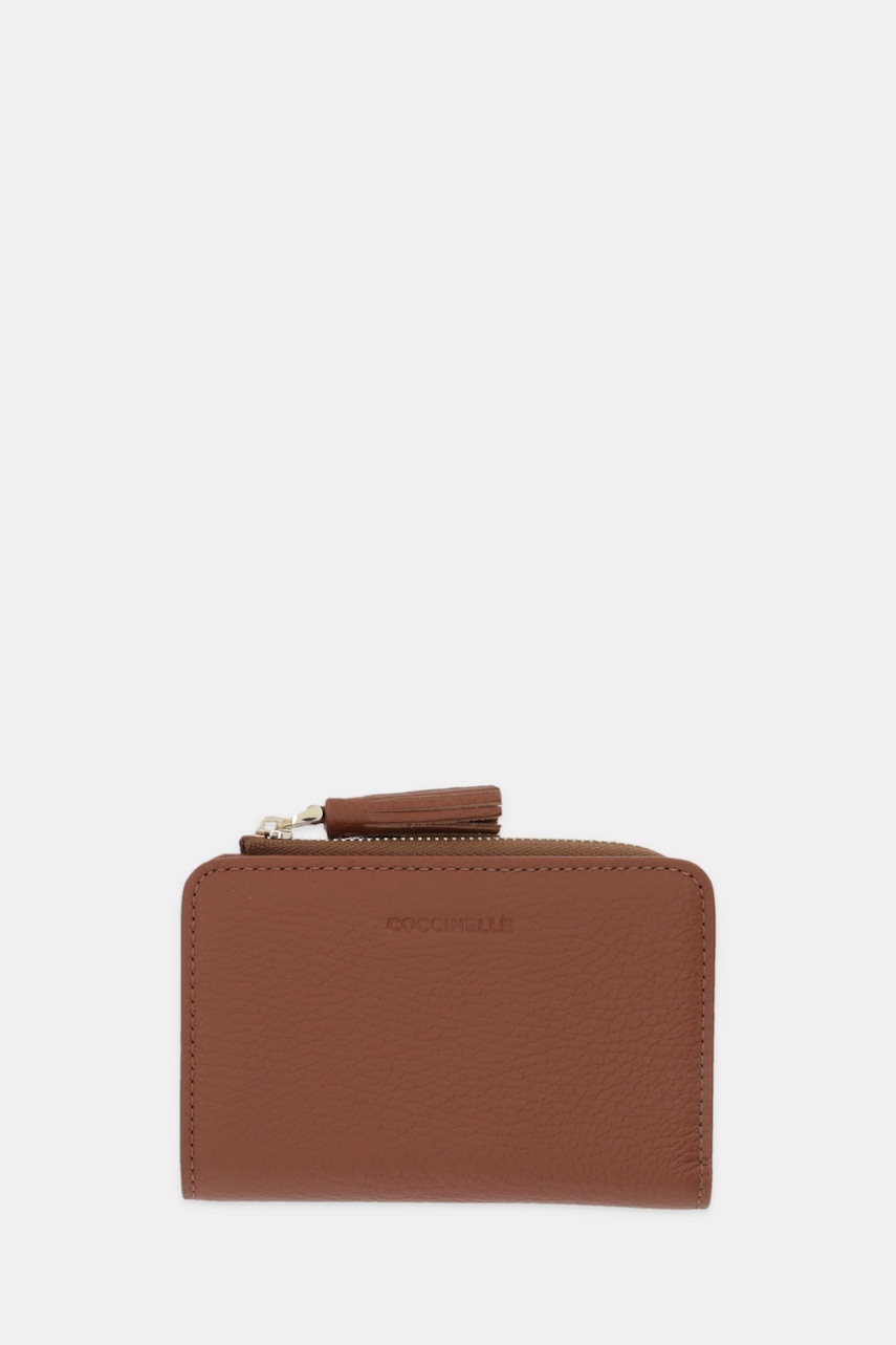 Coccinelle portofel de piele TASSEL culoarea maro, E2.MU0.11.D1.01
