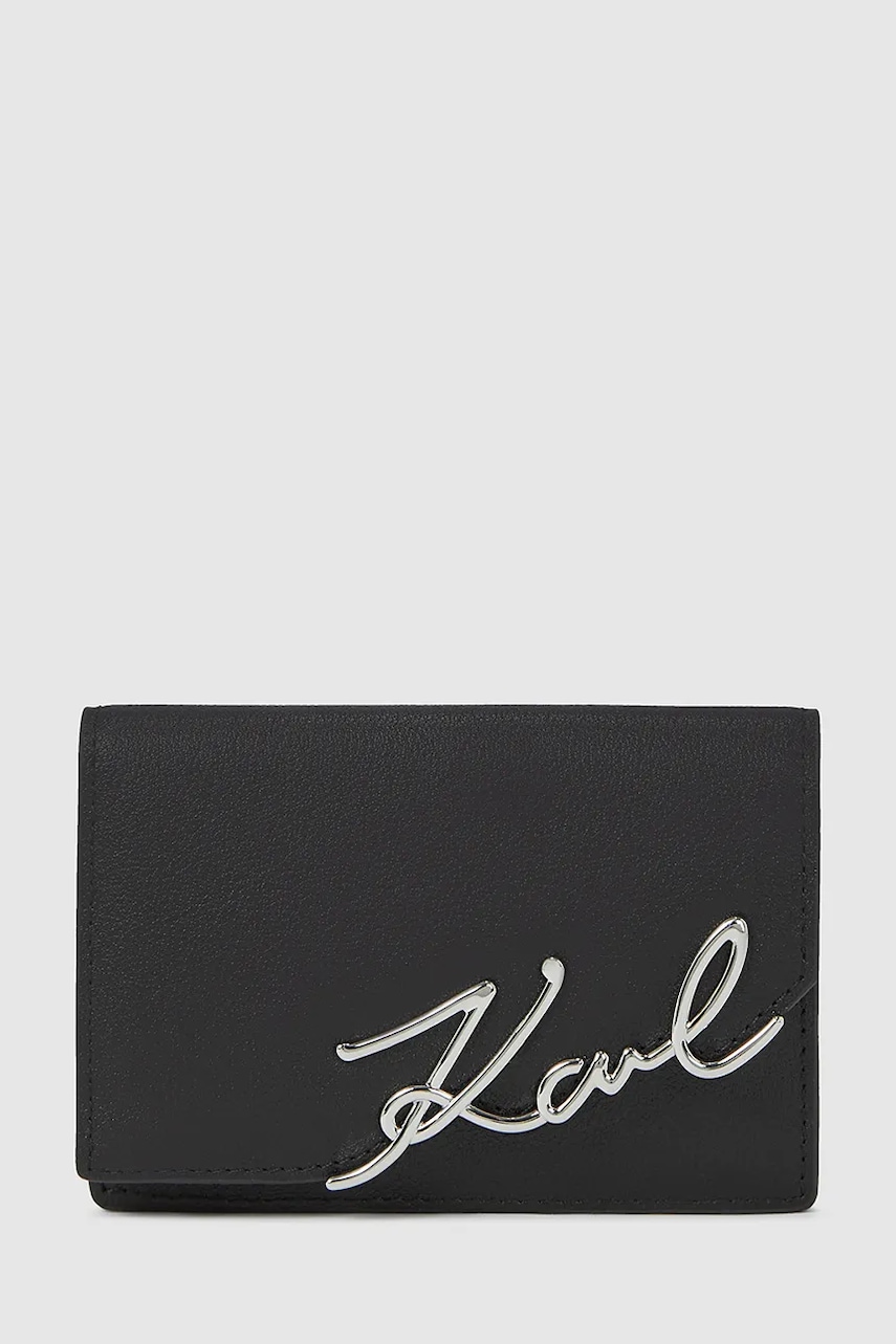 Karl Lagerfeld portofel de piele culoarea negru, A4W32018