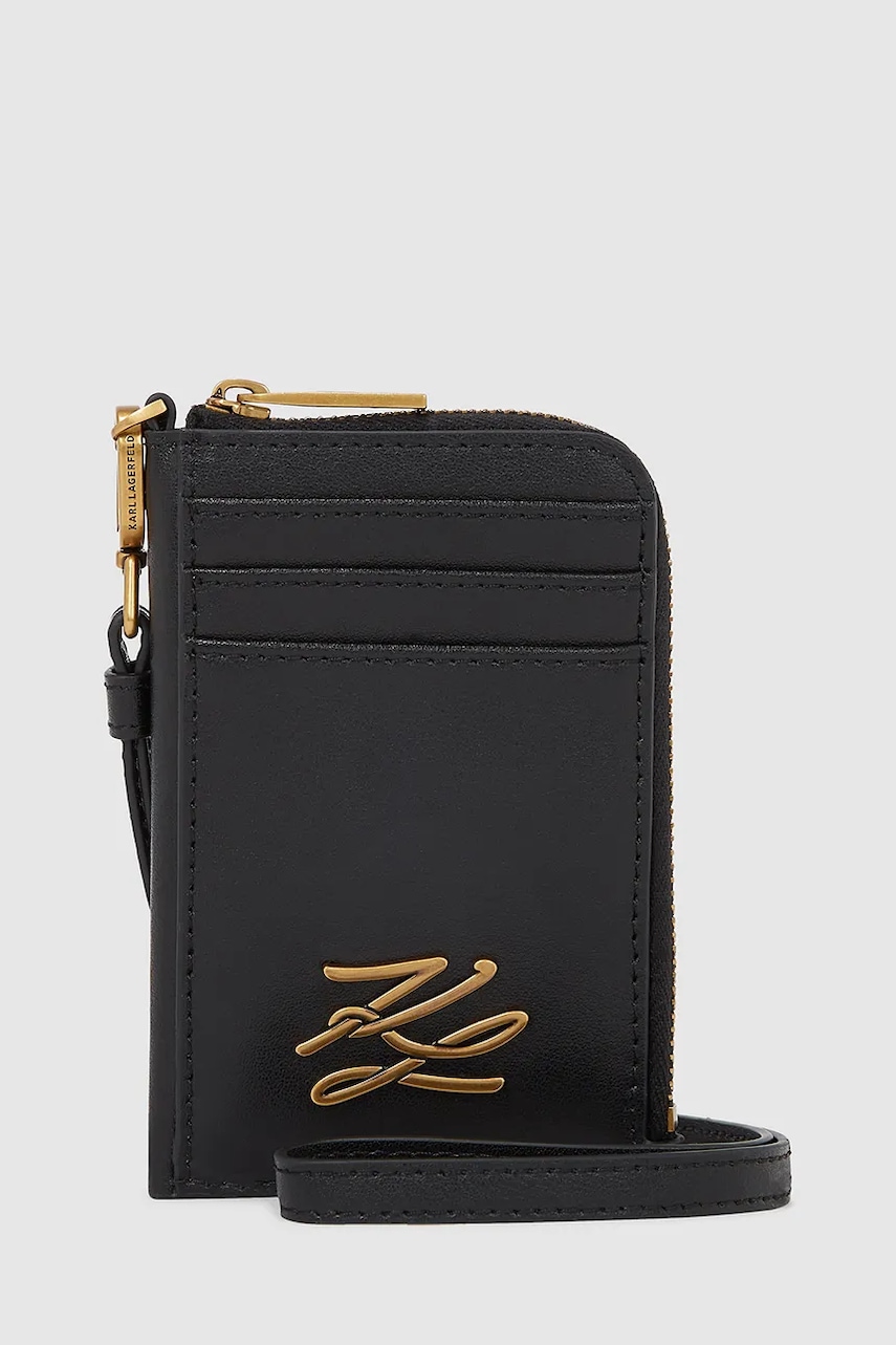 Karl Lagerfeld portofel de piele culoarea negru, A4W32035