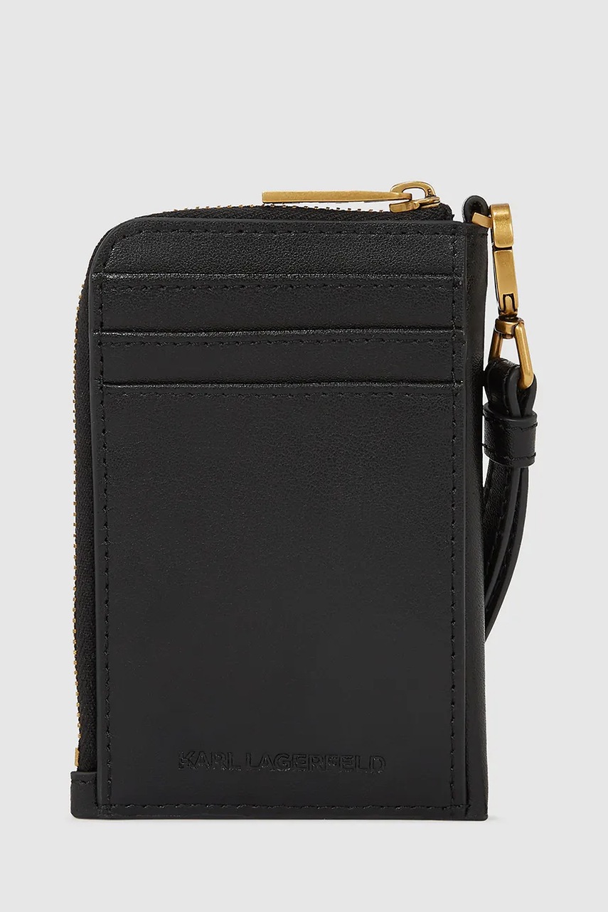 Кожаный кошелек Karl Lagerfeld цвет чёрный A4W32035