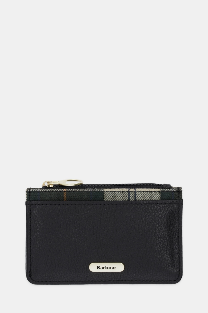 Barbour portofel de piele culoarea negru, LLG0035