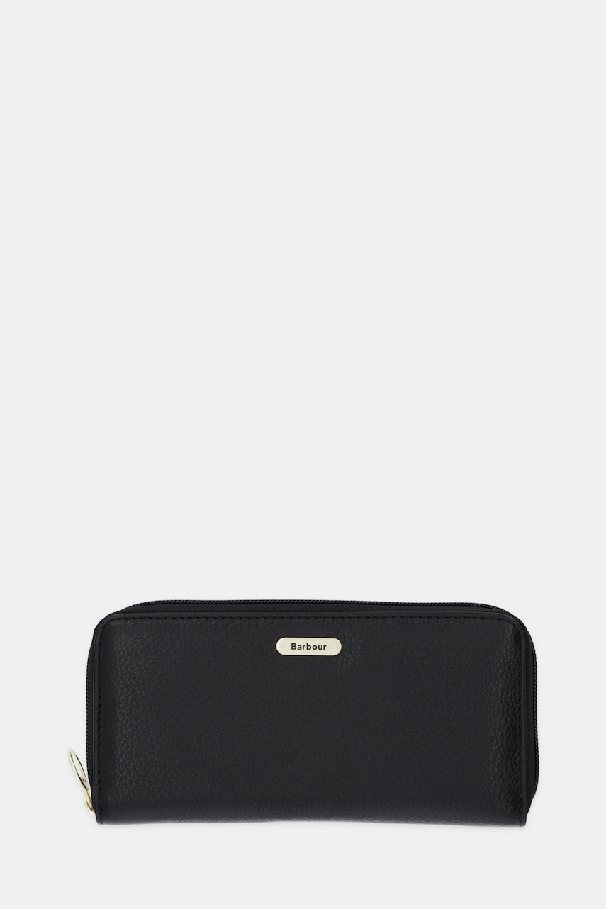 Barbour portofel de piele culoarea negru, LLG0038