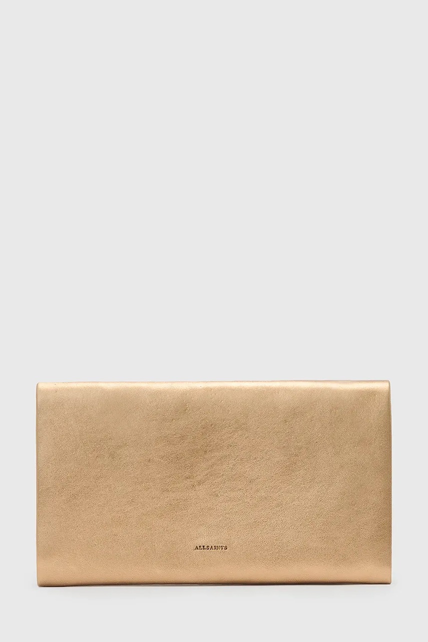 AllSaints portofel de piele HARLUNA culoarea auriu, W208XD