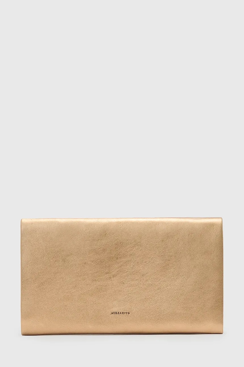 AllSaints portofel de piele HARLUNA culoarea auriu, W208XD