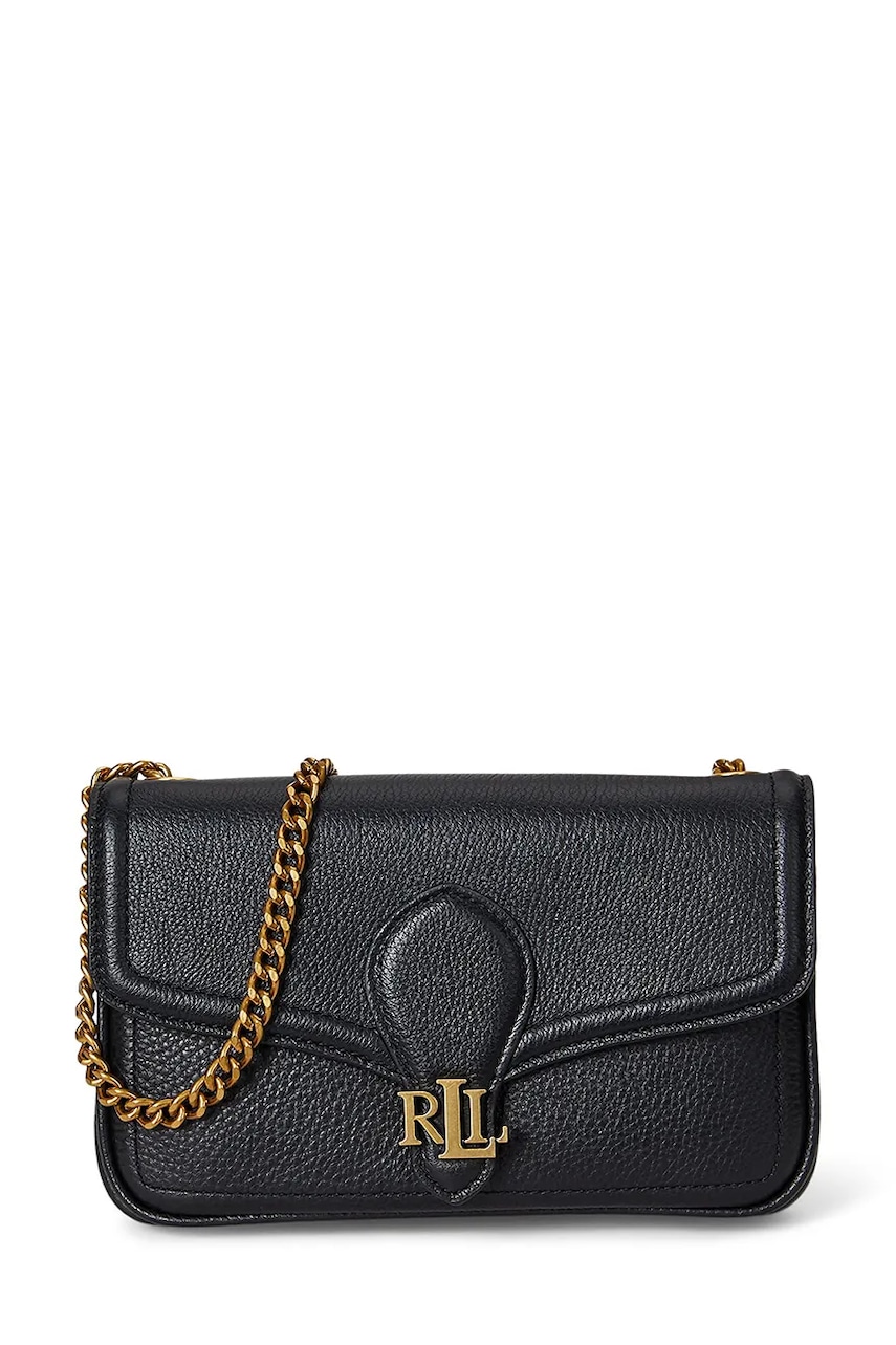 Levně Kožená peněženka Lauren Ralph Lauren dámská, černá barva, 432977374