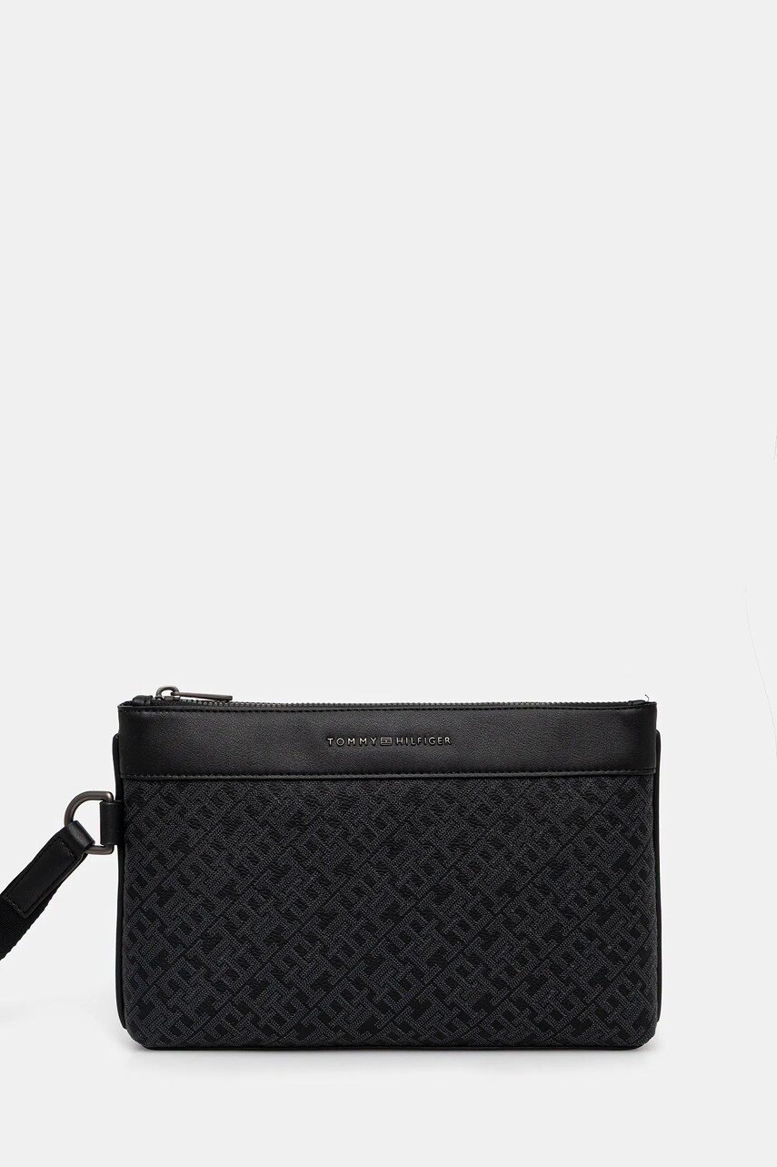 Levně Taštička Tommy Hilfiger pánská, černá barva, AM0AM13529