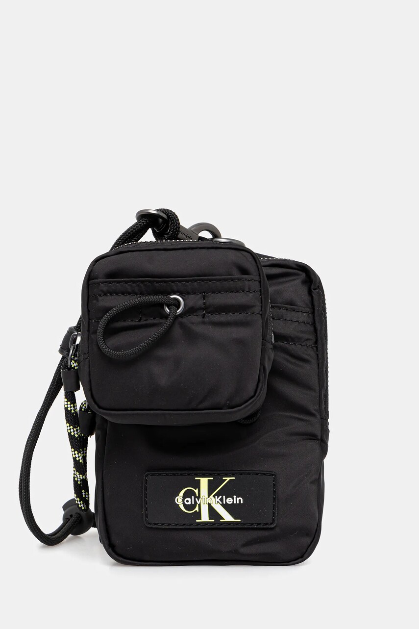 Levně Taštička Calvin Klein pánská, černá barva, LV04G1080G