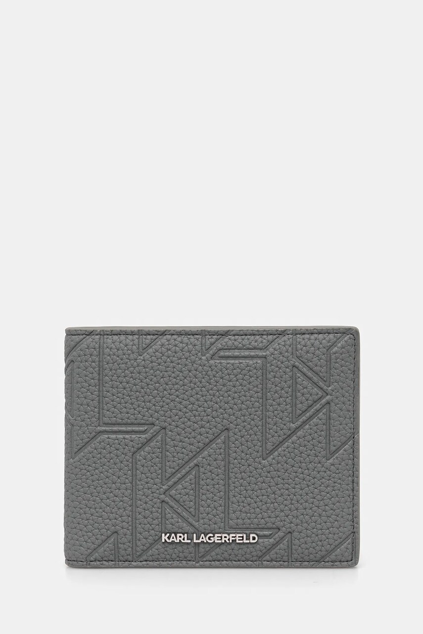 Levně Peněženka Karl Lagerfeld K/URBAN MONOGRAM pánská, šedá barva, A3M30300