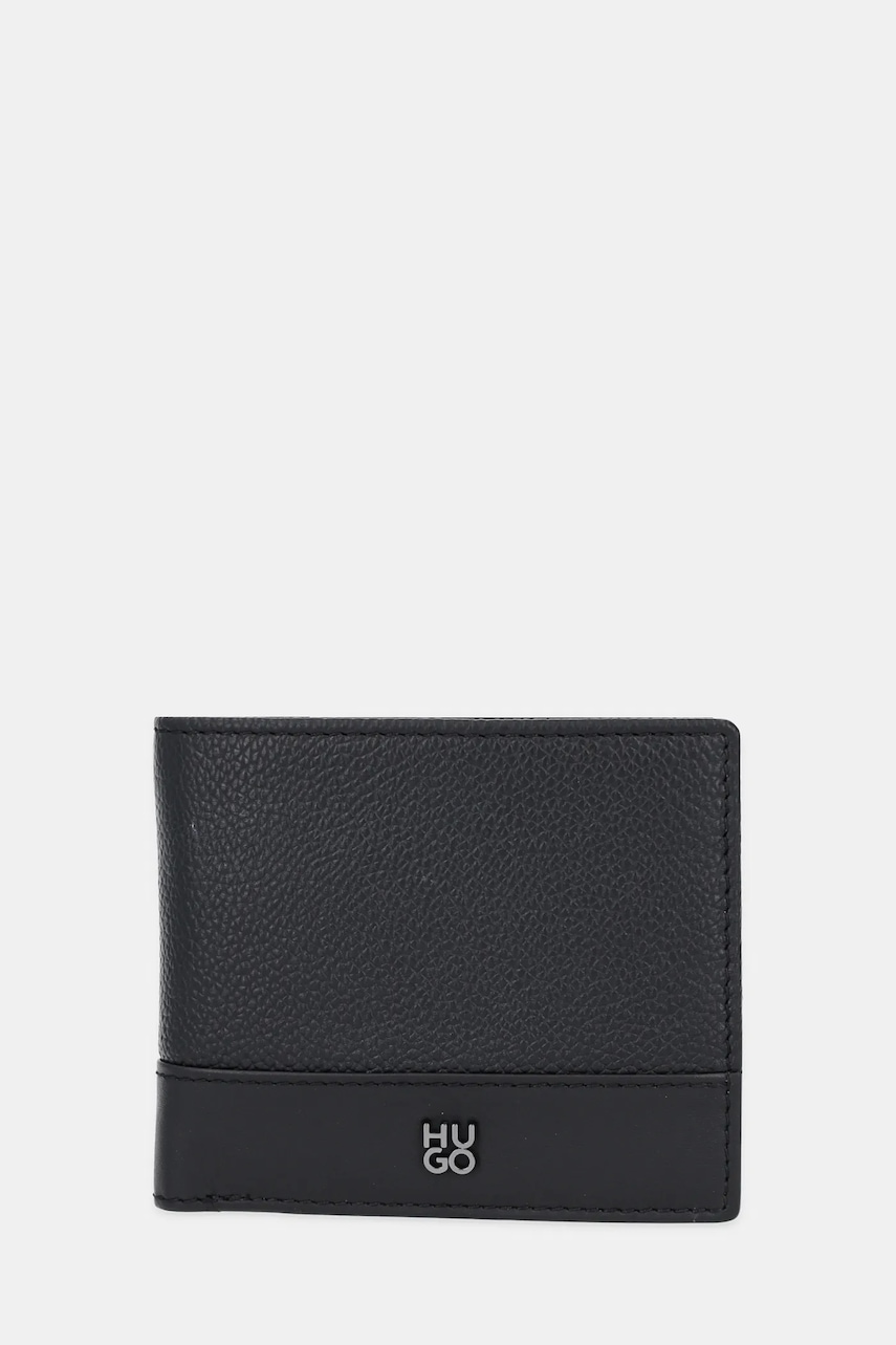 HUGO portofel de piele culoarea negru, 50548314