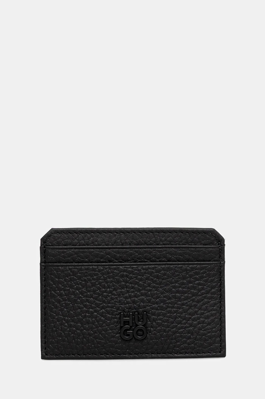 Кожаные кошелёк и чехол для карт HUGO цвет чёрный 50548752