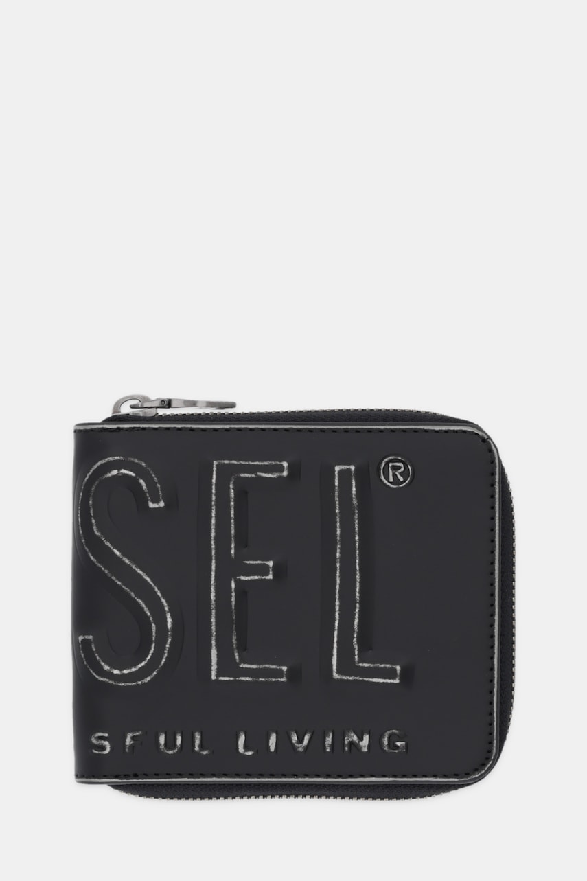 Diesel portofel DSL 3D DSL 3D- BI FOLD COIN ZI culoarea negru, X10007.P8078