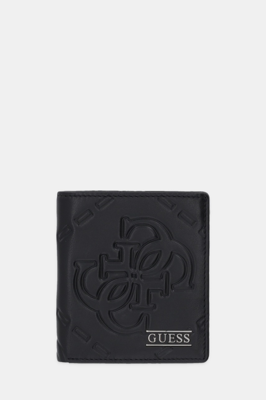 Levně Kožená peněženka Guess BOSTON pánská, černá barva, SMBOMG LEA18