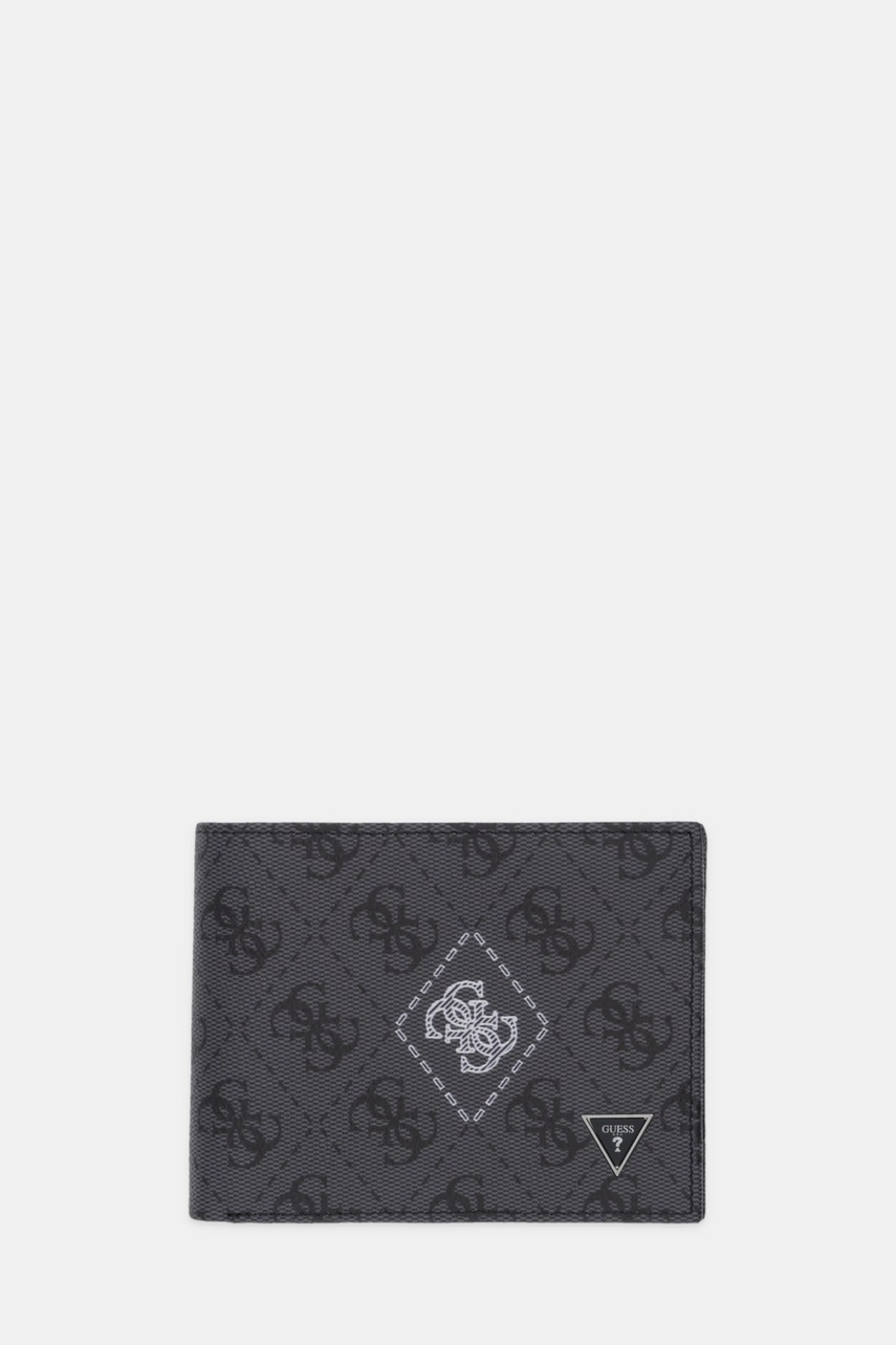 Levně Kožená peněženka Guess MILANO pánská, šedá barva, SMMACT LEA24