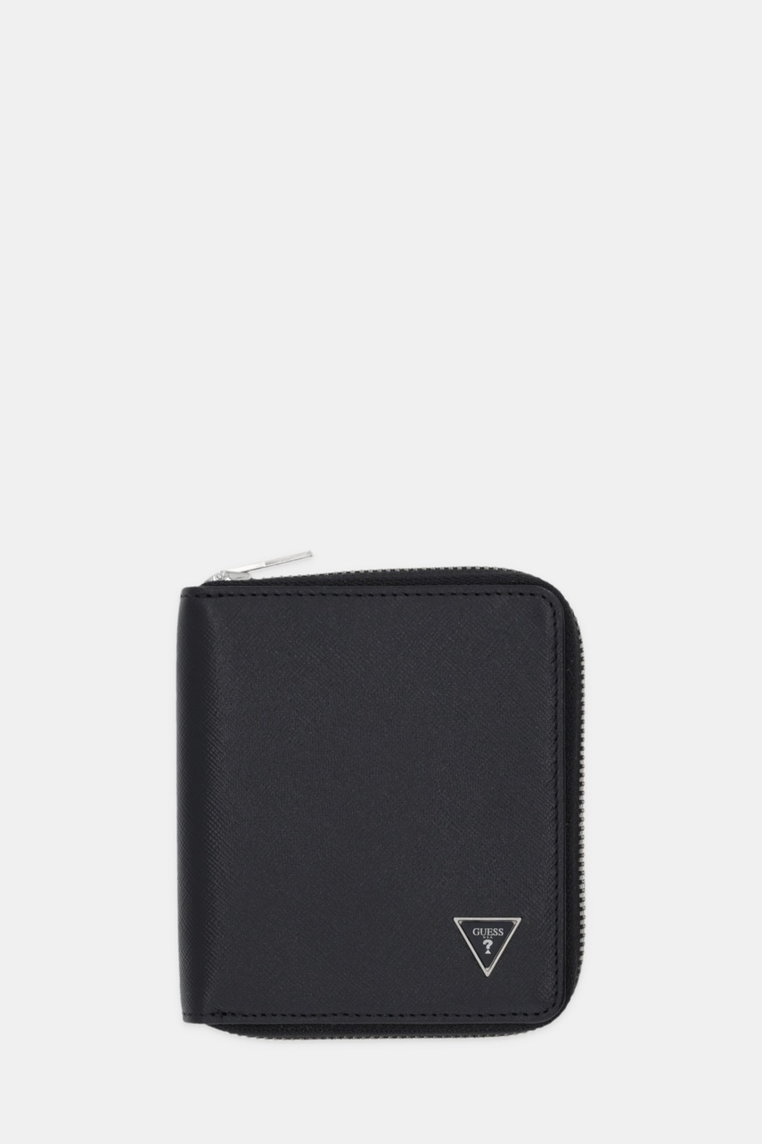 

Кожен портфейл Guess MILANO мъжки в черно SMMASL LEA02, Черен