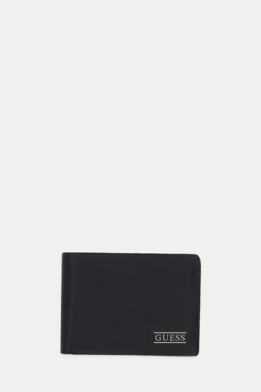 

Кожен портфейл Guess BOSTON мъжки в черно SMNEBR LEA27, Черен