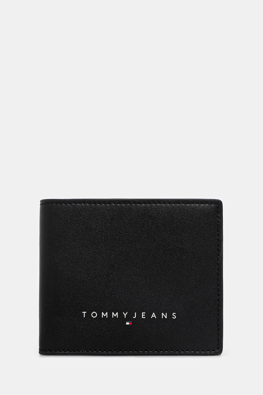 Tommy Jeans portofel de piele culoarea negru, AM0AM13695