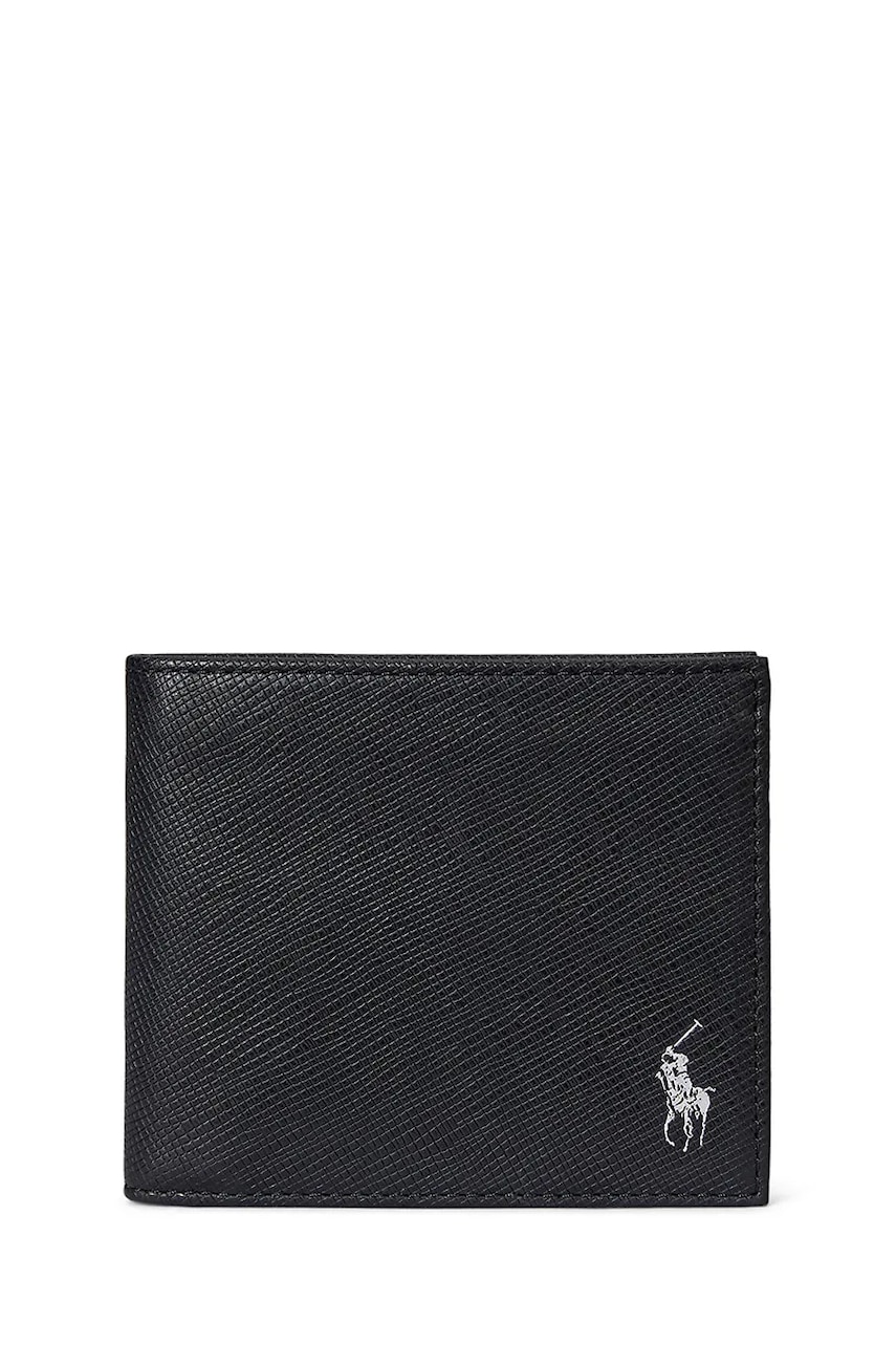 Levně Kožená peněženka Polo Ralph Lauren pánská, černá barva, 405931674