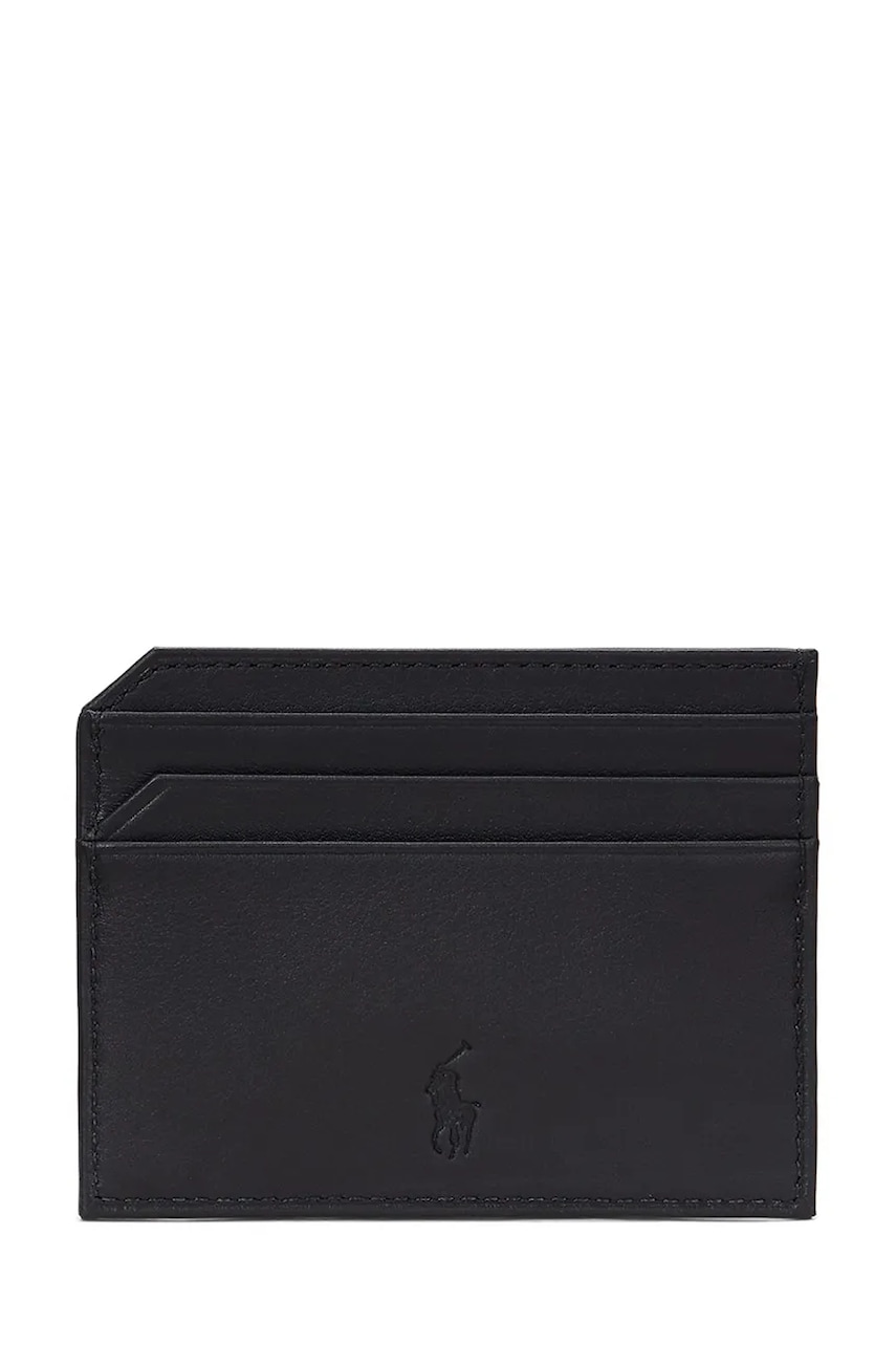 Кожаный кошелек Polo Ralph Lauren цвет чёрный 405963230 Кожаный кошелек Polo Ralph Lauren цвет чёрный 405963230