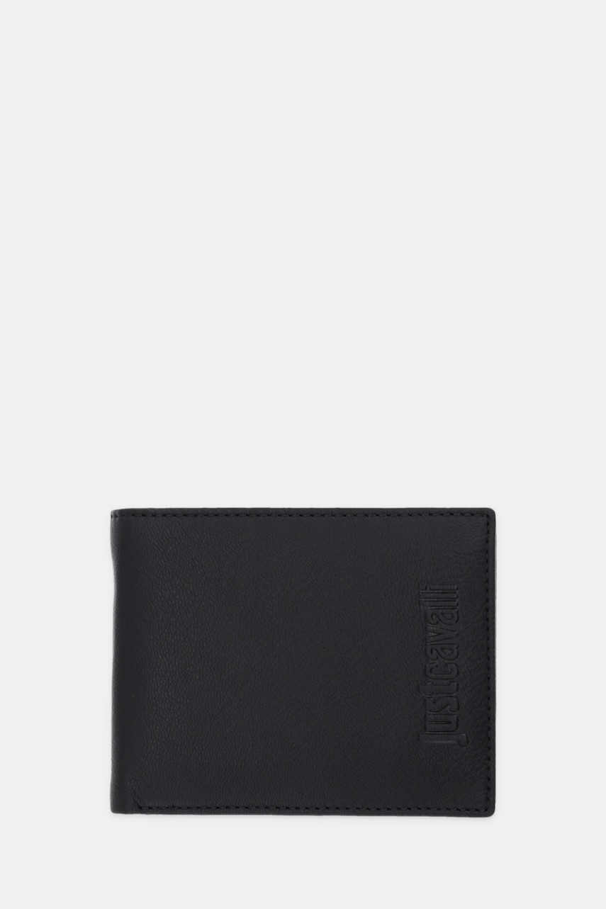 Just Cavalli portofel de piele culoarea negru, 79QA5PZ3 ZP361