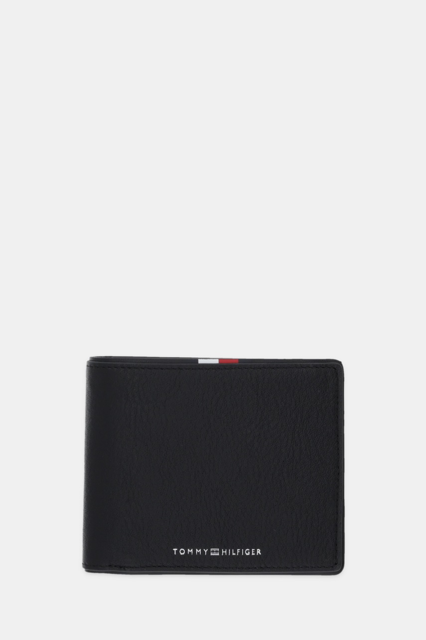 Levně Kožená peněženka Tommy Hilfiger pánská, černá barva, AM0AM13740