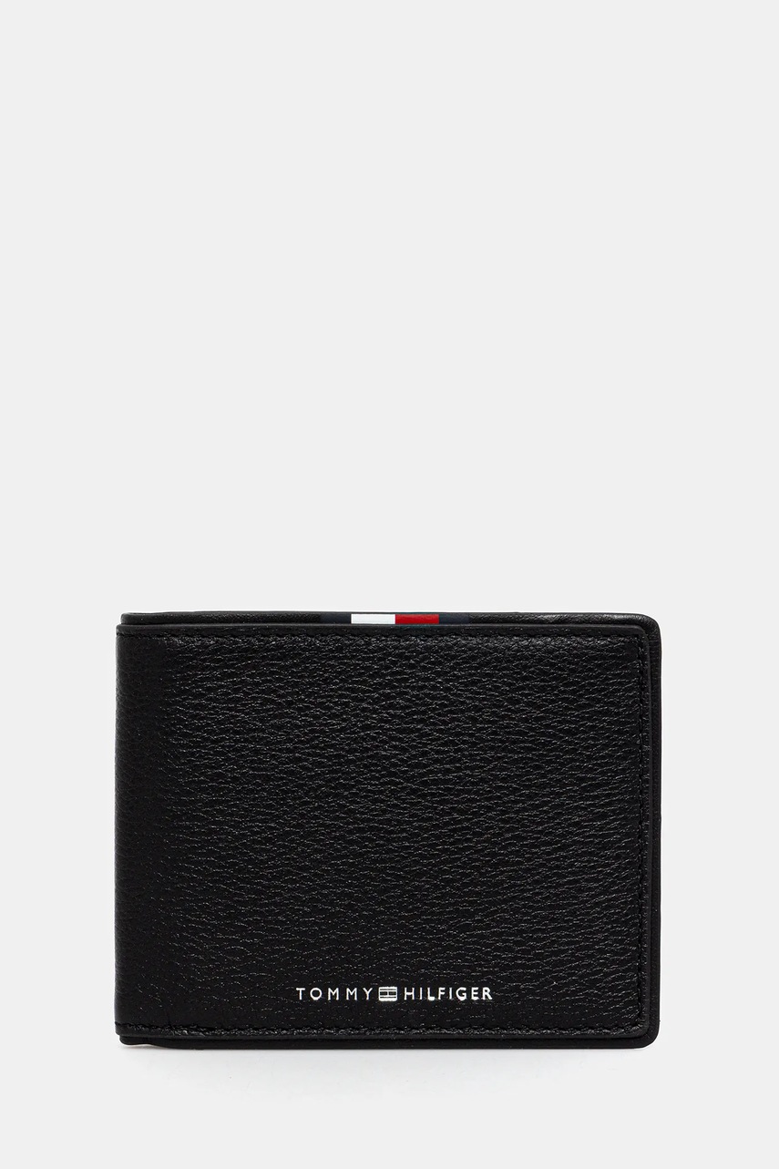 Кожаный кошелек Tommy Hilfiger цвет чёрный AM0AM13607