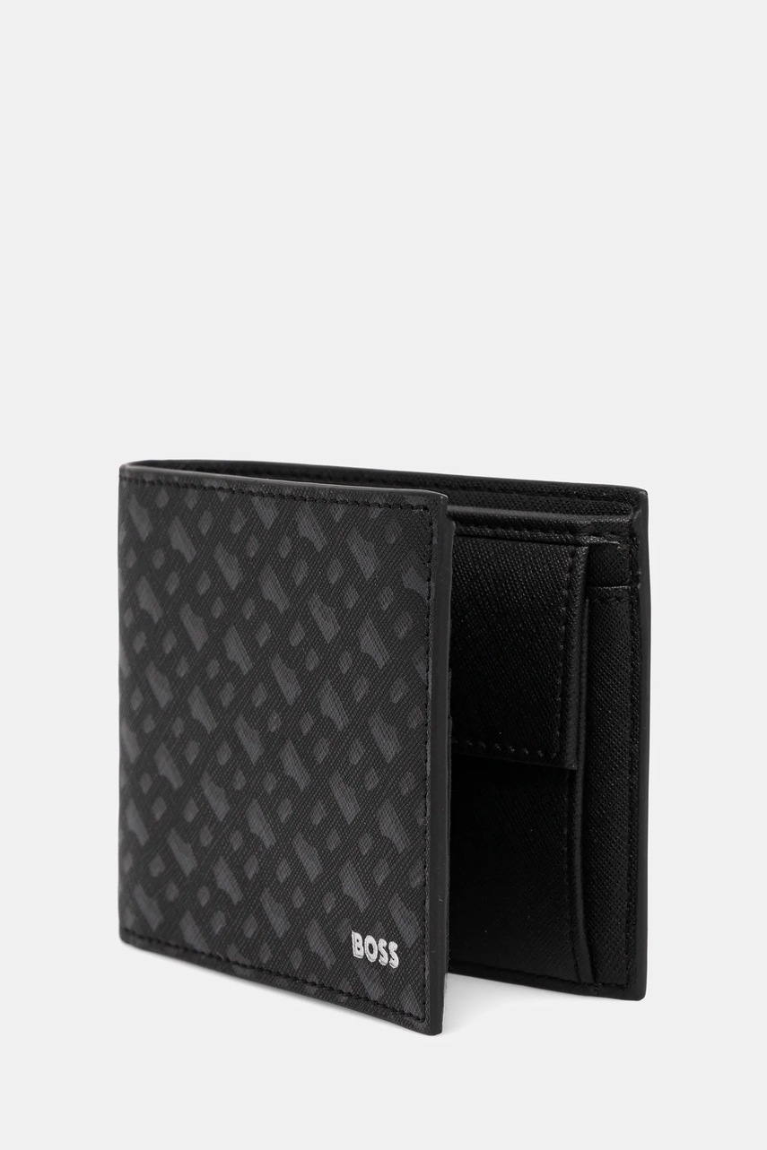 Кожаный кошелек BOSS цвет чёрный 50552855