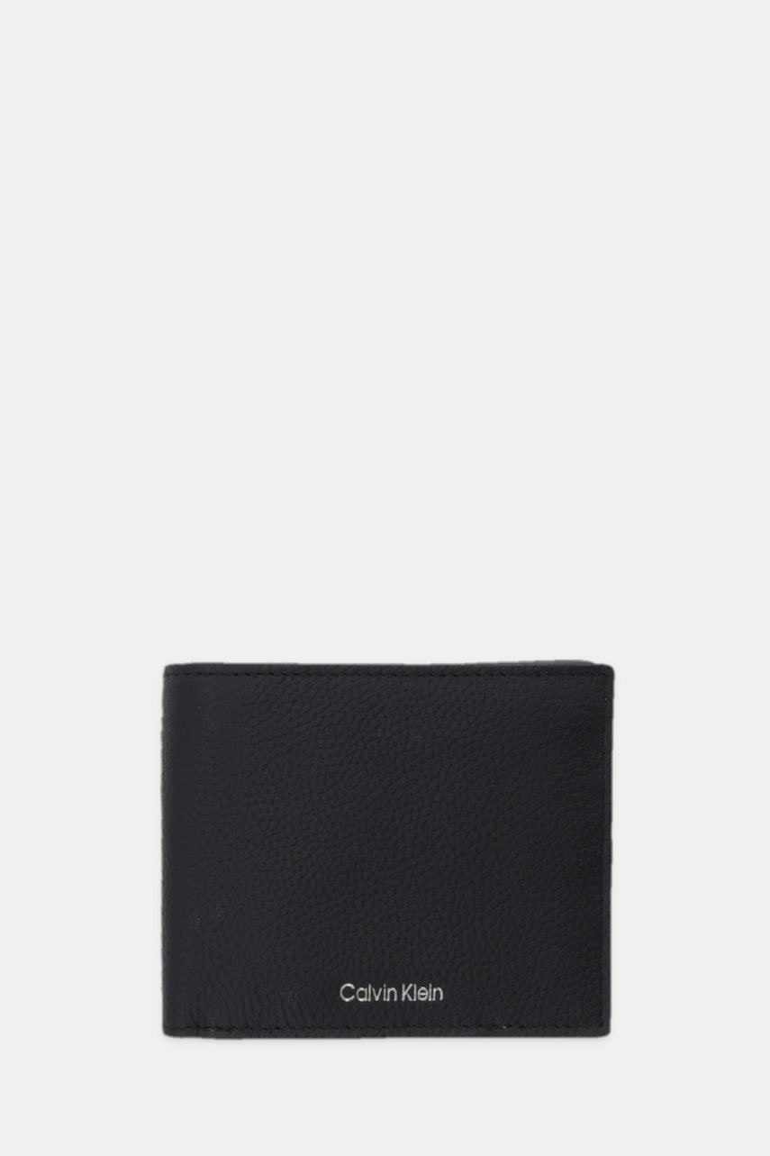 Levně Kožená peněženka Calvin Klein pánská, černá barva, LV04D1062G