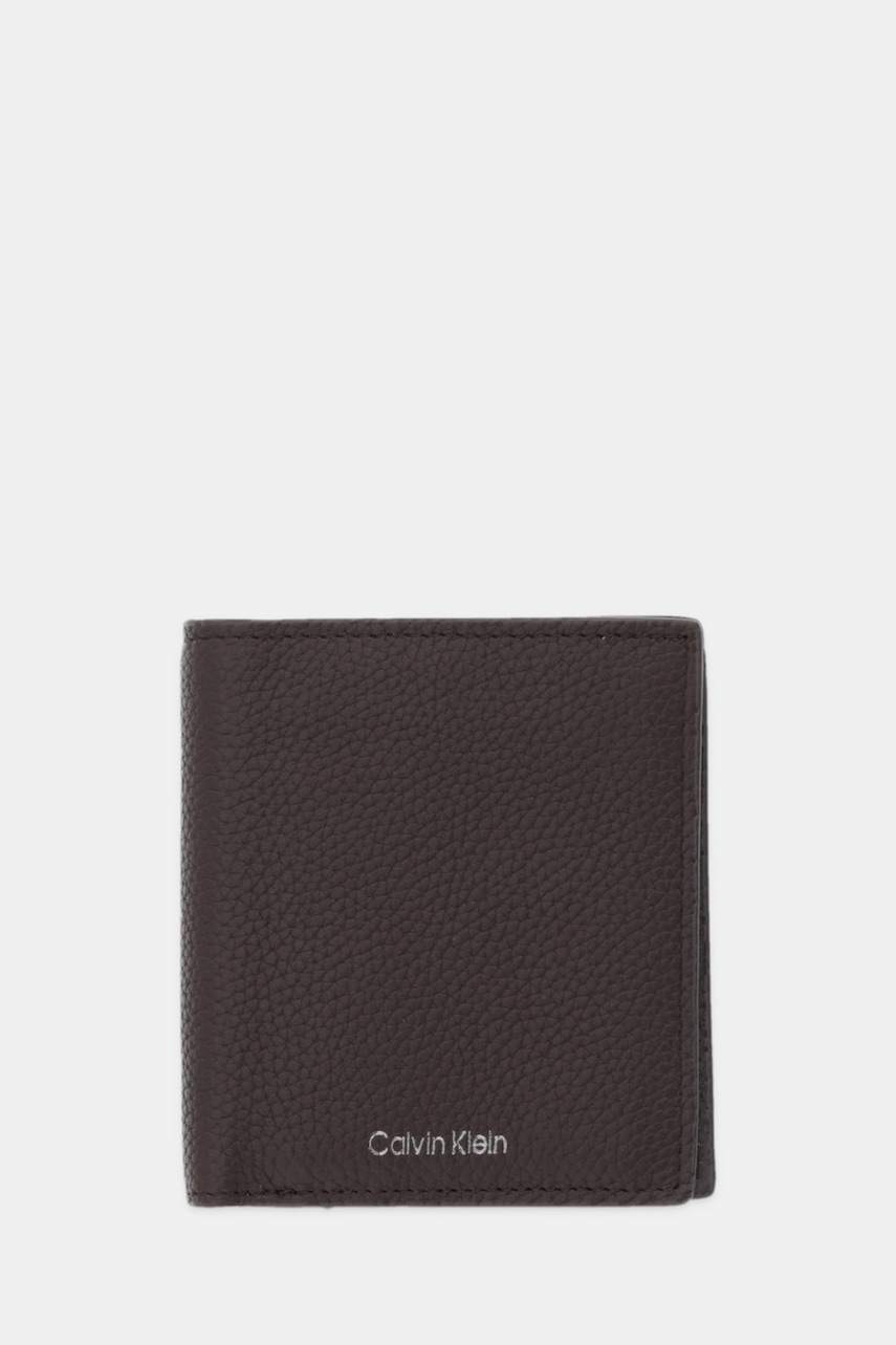 Levně Kožená peněženka Calvin Klein pánská, hnědá barva, LV04D1064G
