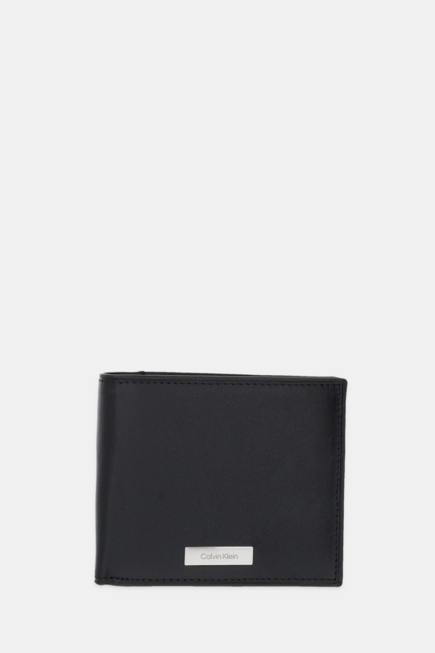 Levně Kožená peněženka Calvin Klein pánská, černá barva, LV04D1066G